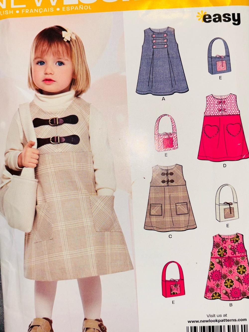 New Look 6926 Toddlers Jump Bag set Sizes 1/2-1 Pre Owned Complete